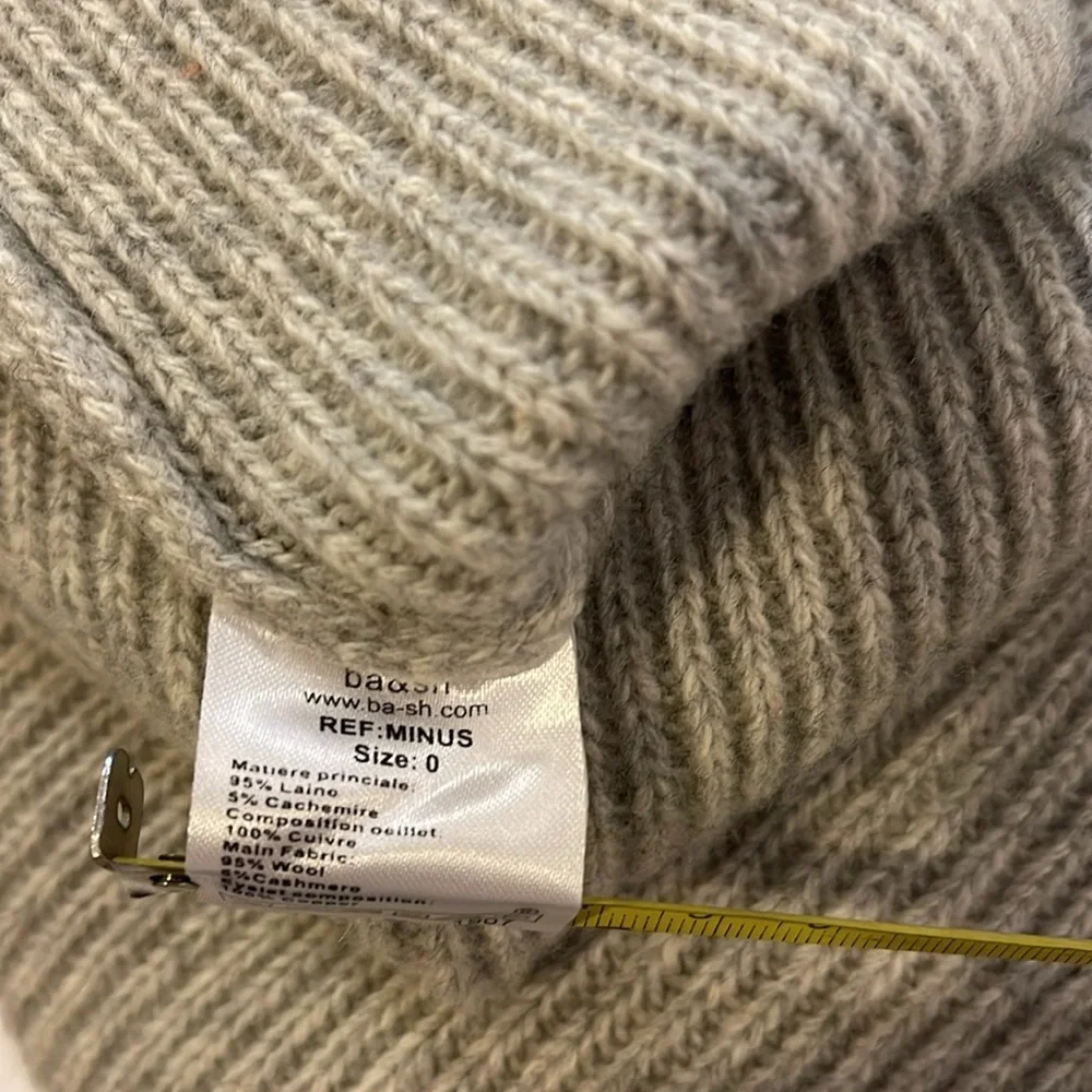 Gray crewneck sweater with lace up detail